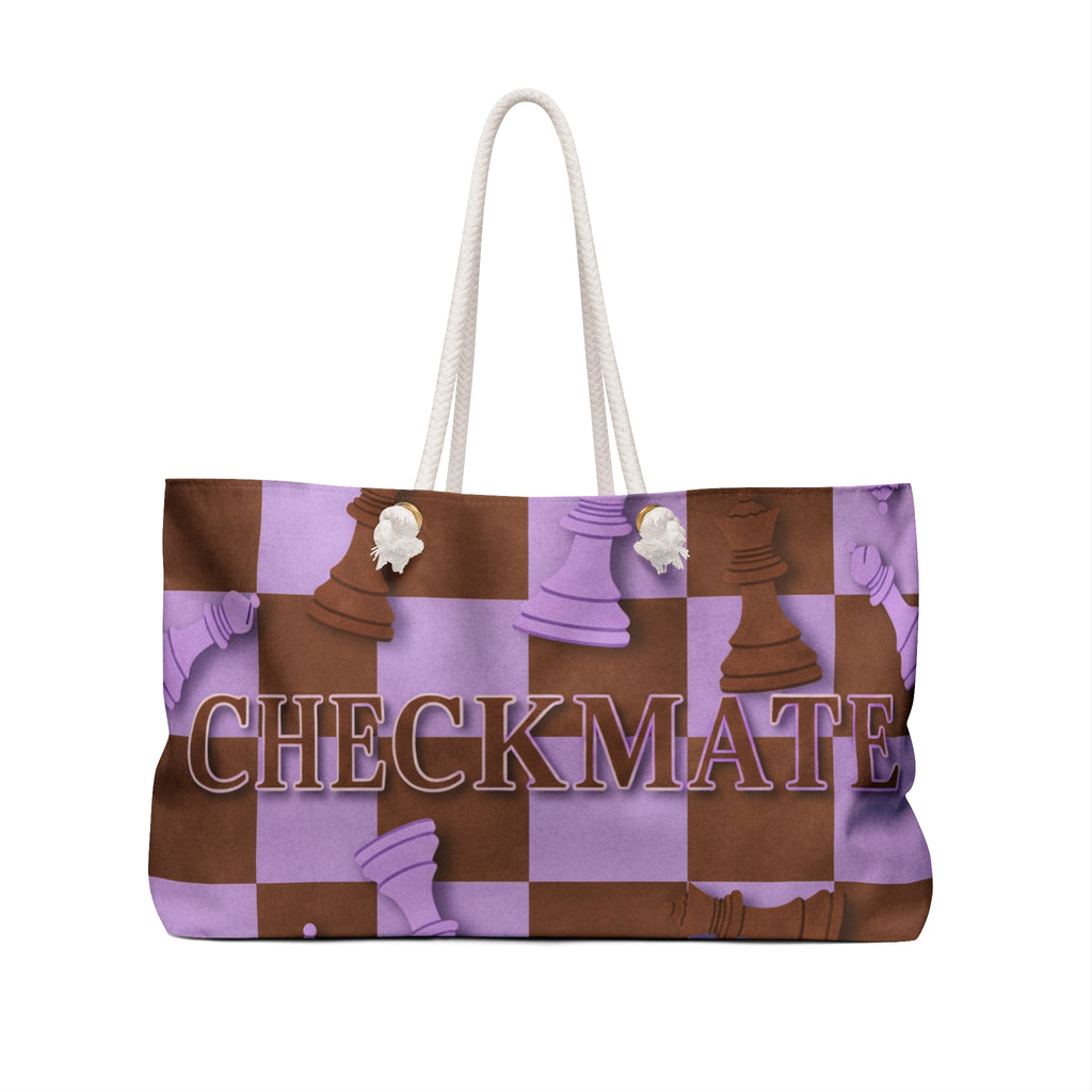 Checkmate Travel Tote – Lavender & Brown