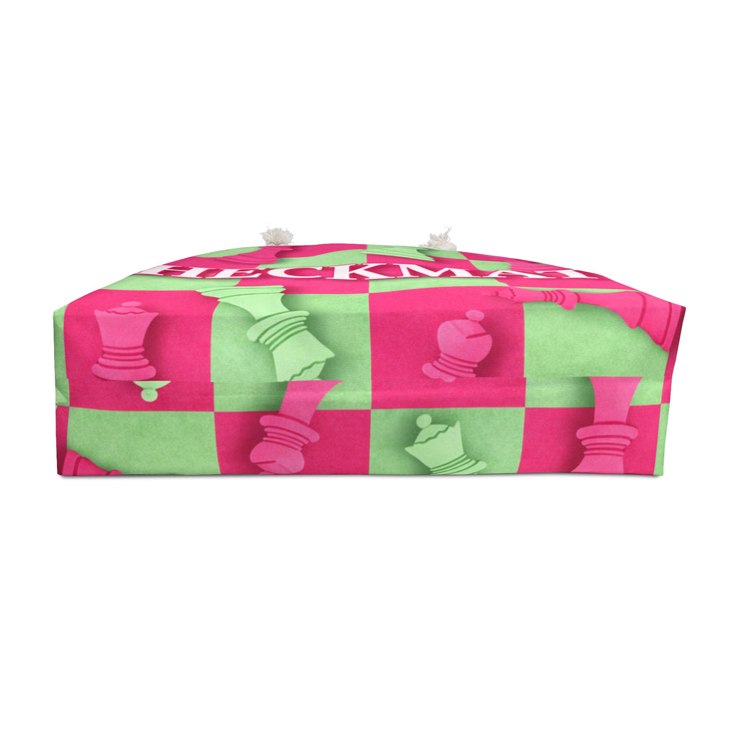 Checkmate Travel Tote — Pink & Pastel Green