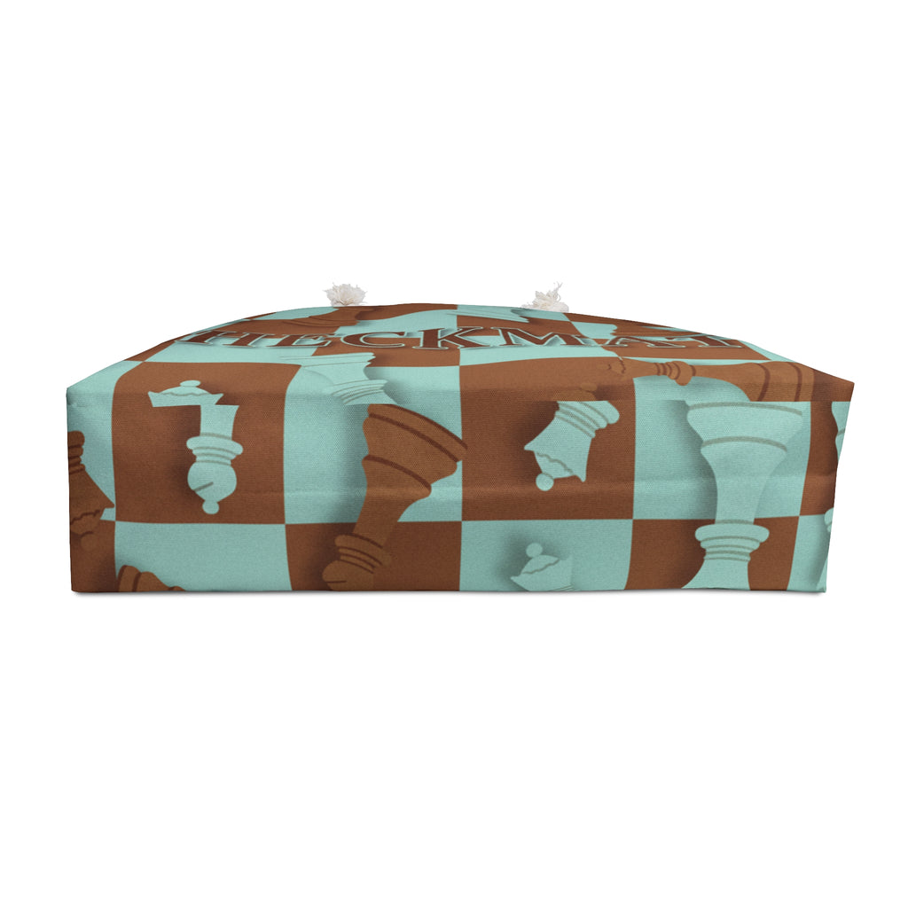 Checkmate Travel Tote — Brown & Blue