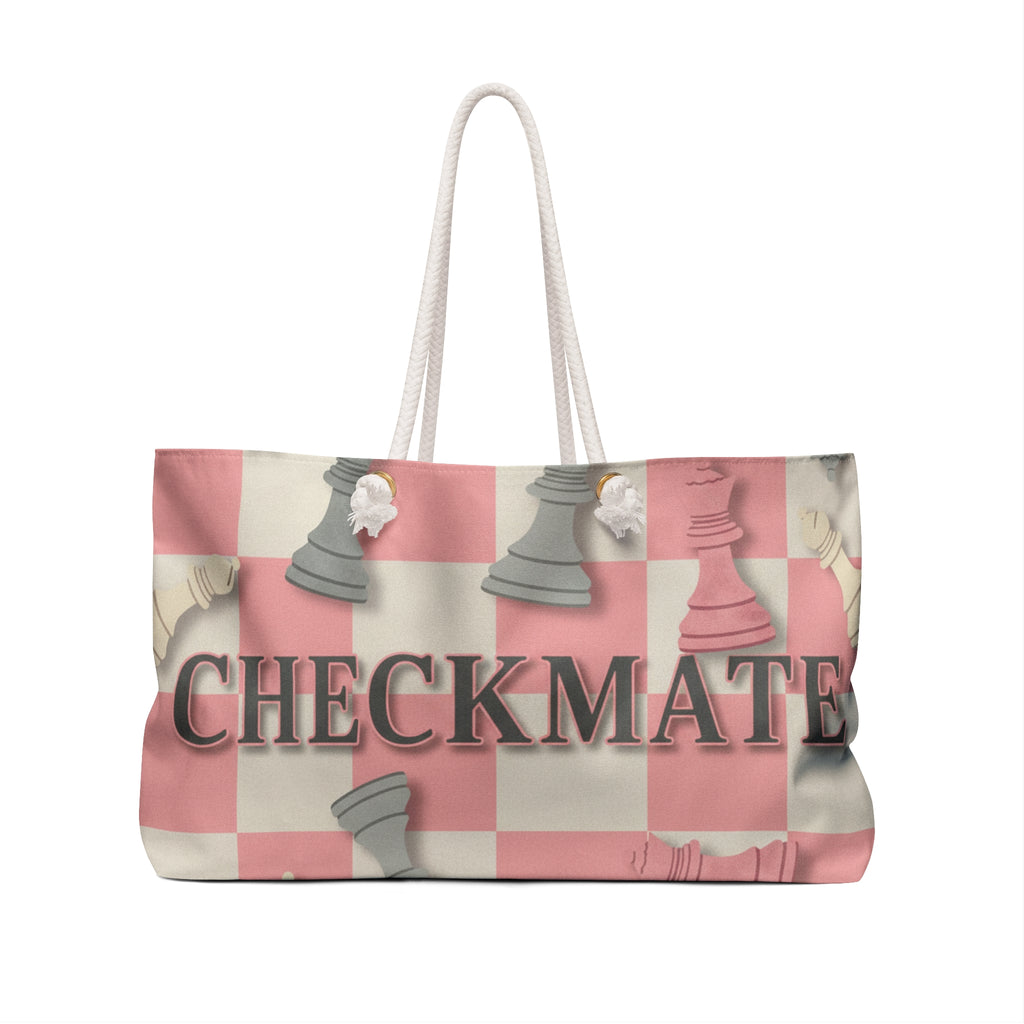 Checkmate Travel Tote – Pink & Grey