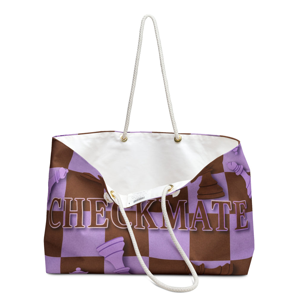 Checkmate Travel Tote – Lavender & Brown