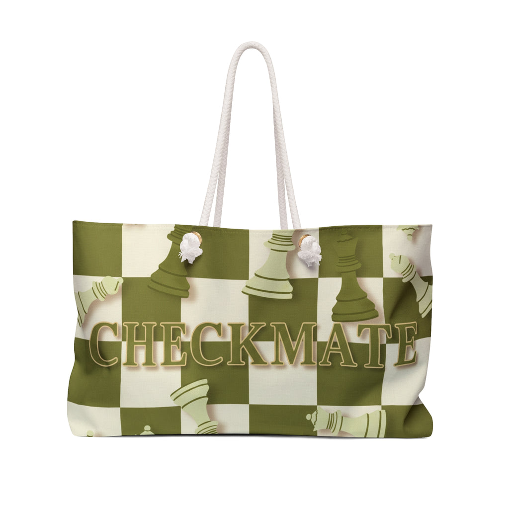Checkmate Travel Tote — Green & White