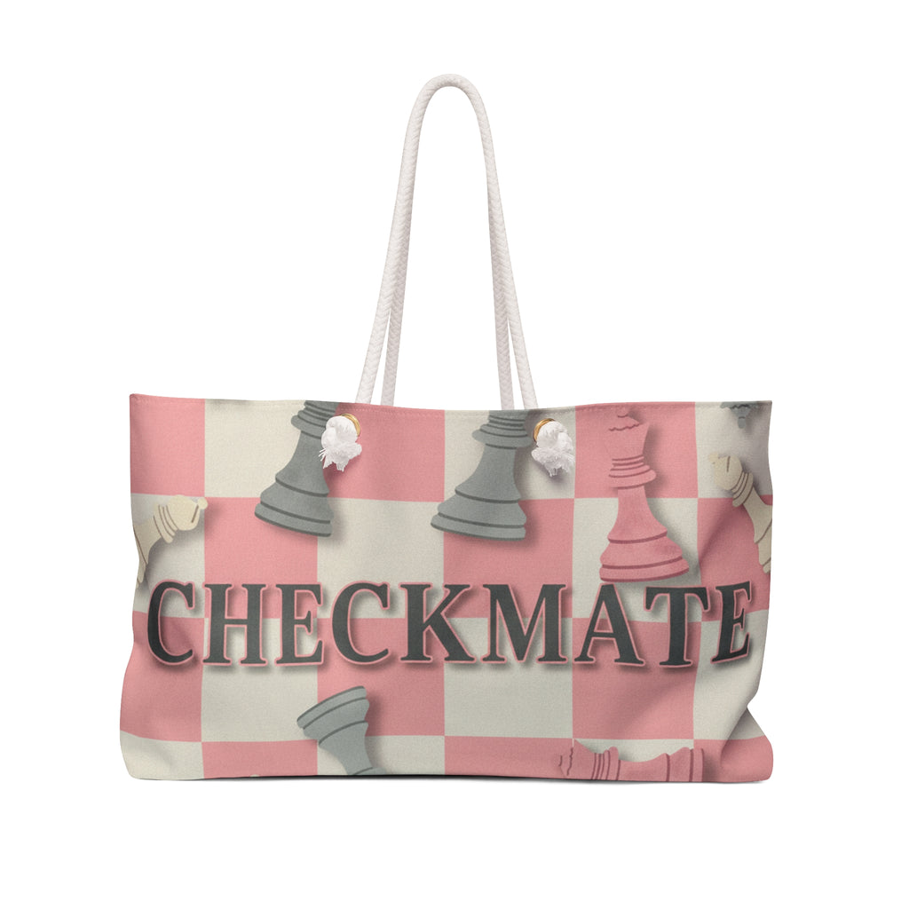 Checkmate Travel Tote – Pink & Grey