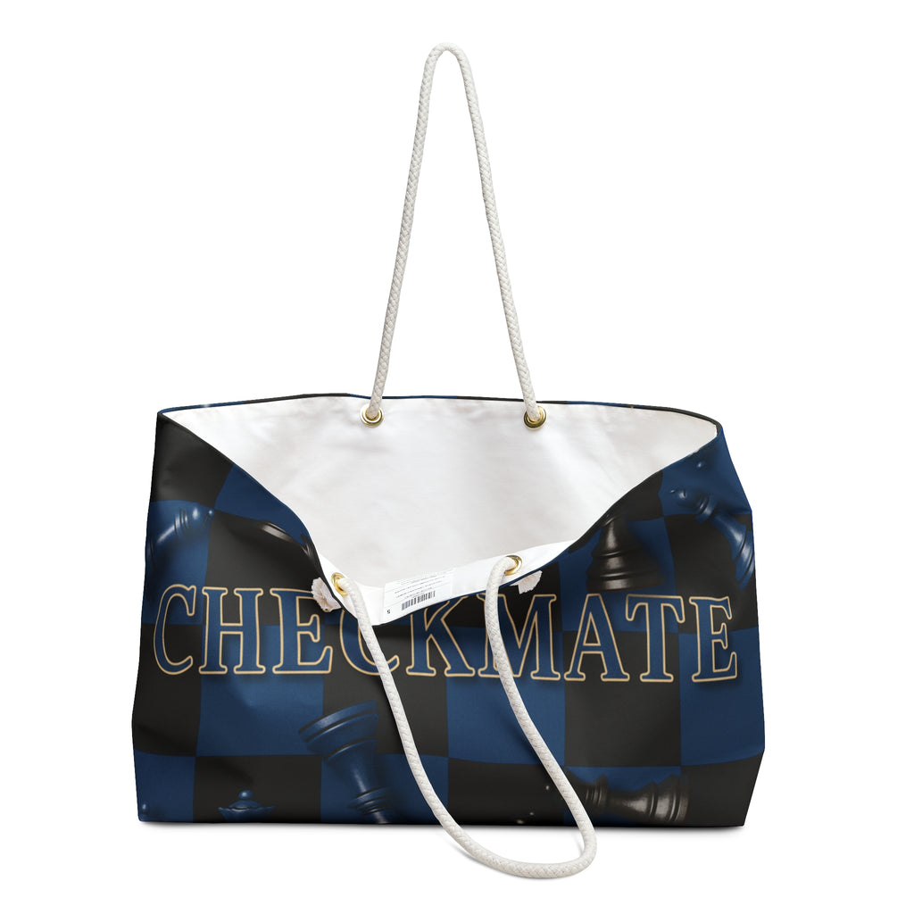 Checkmate Travel Tote — Blue Checkered