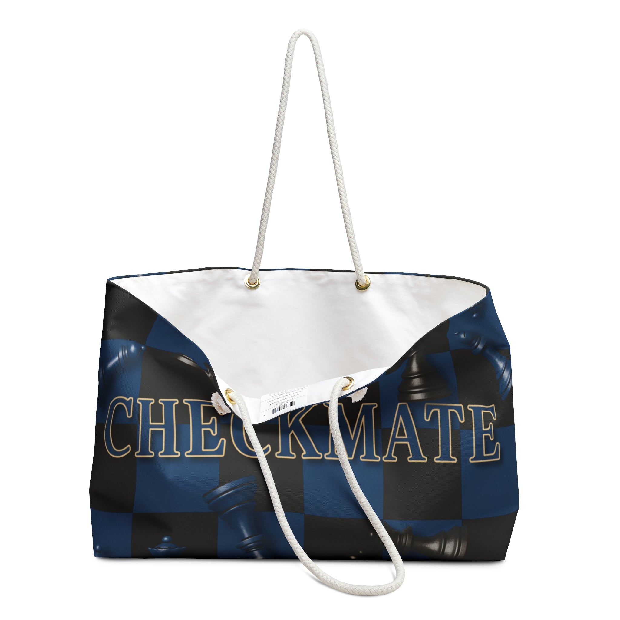 Checkmate Travel Tote — Blue Checkered