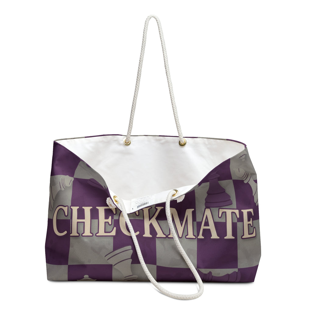 Checkmate Travel Tote — Purple & Grey