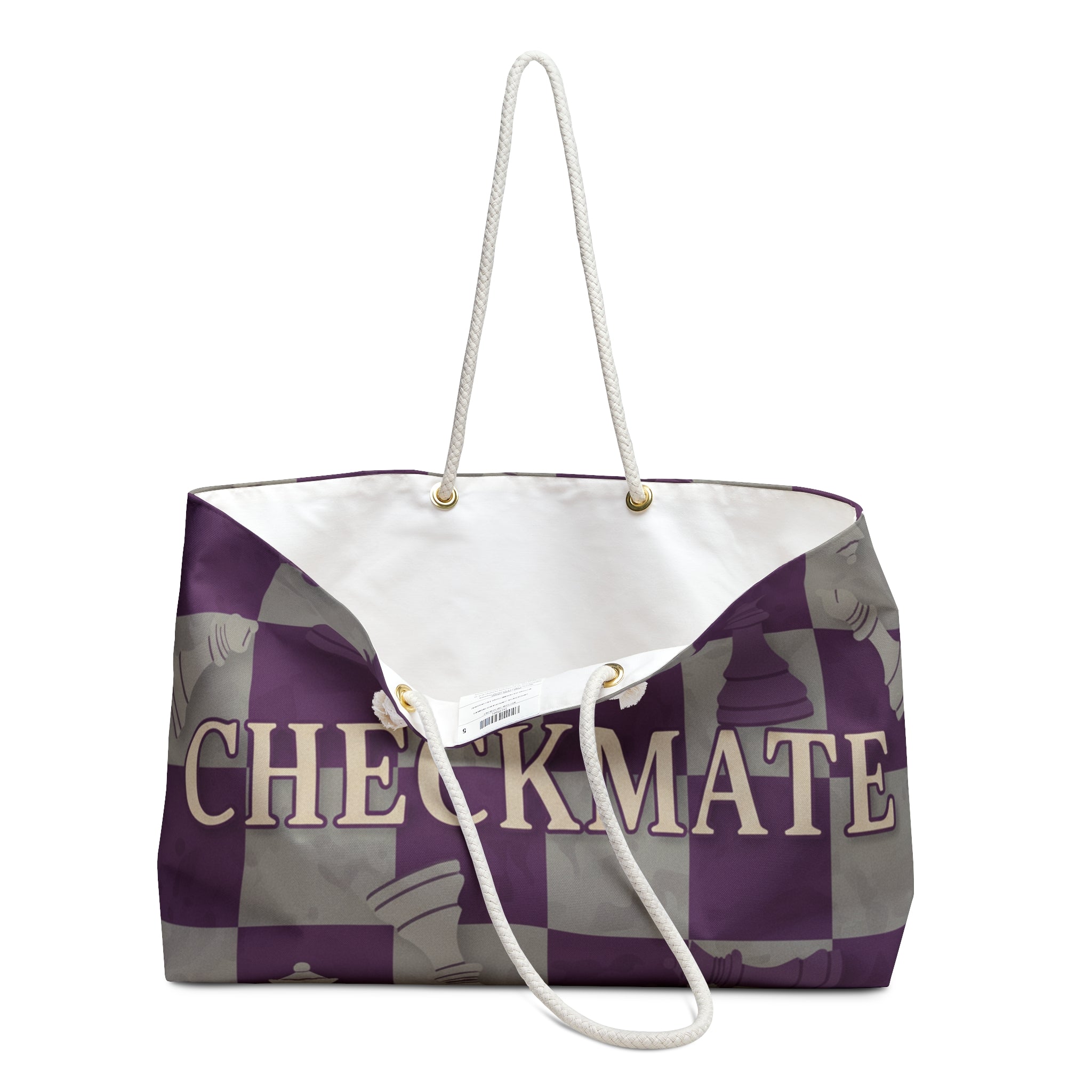 Checkmate Travel Tote — Purple & Grey