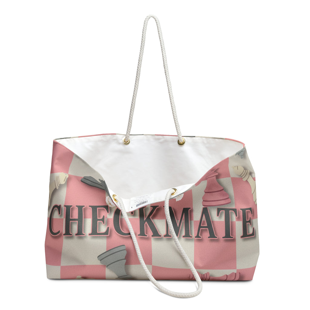 Checkmate Travel Tote – Pink & Grey