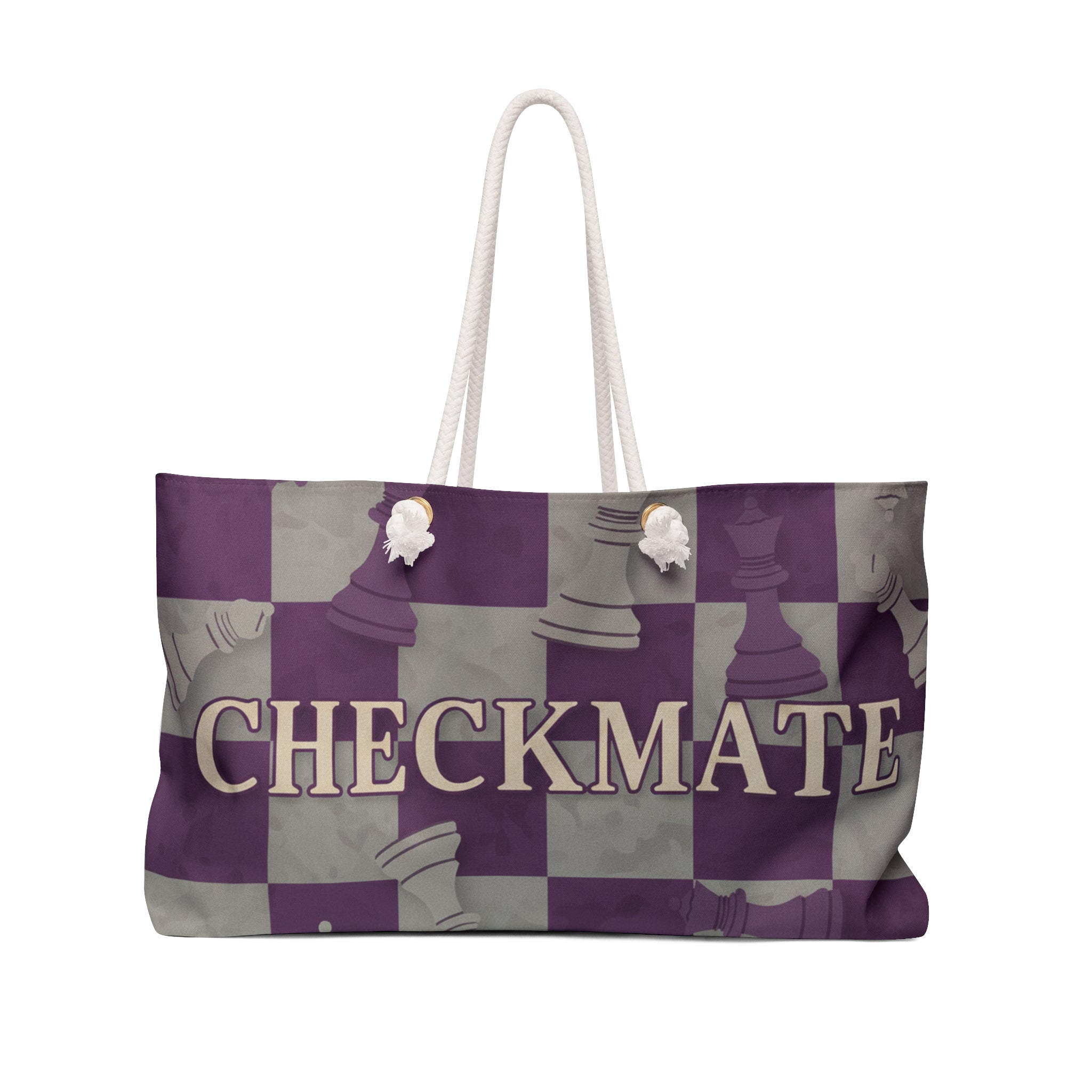 Checkmate Travel Tote — Purple & Grey