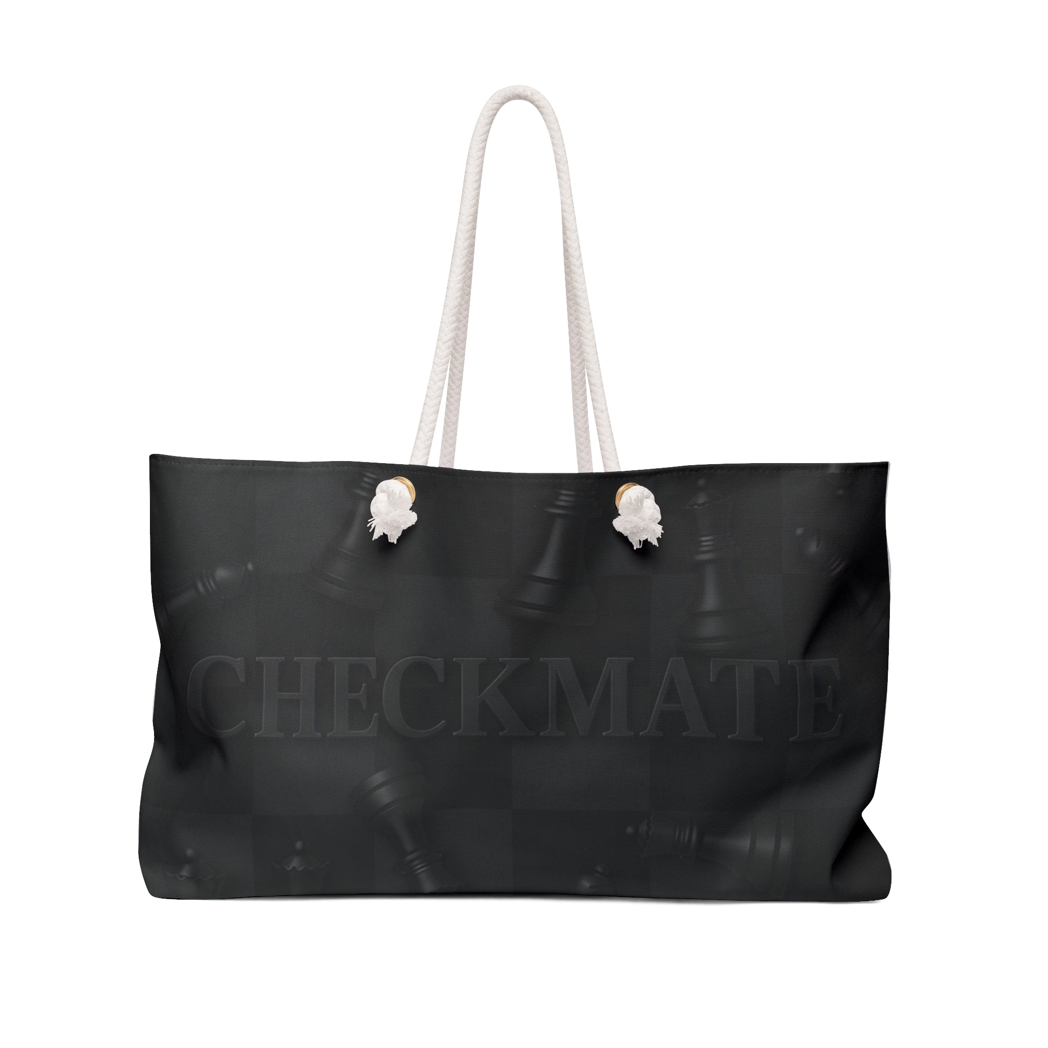 Checkmate Weekender Bag — Black Chess Travel Tote