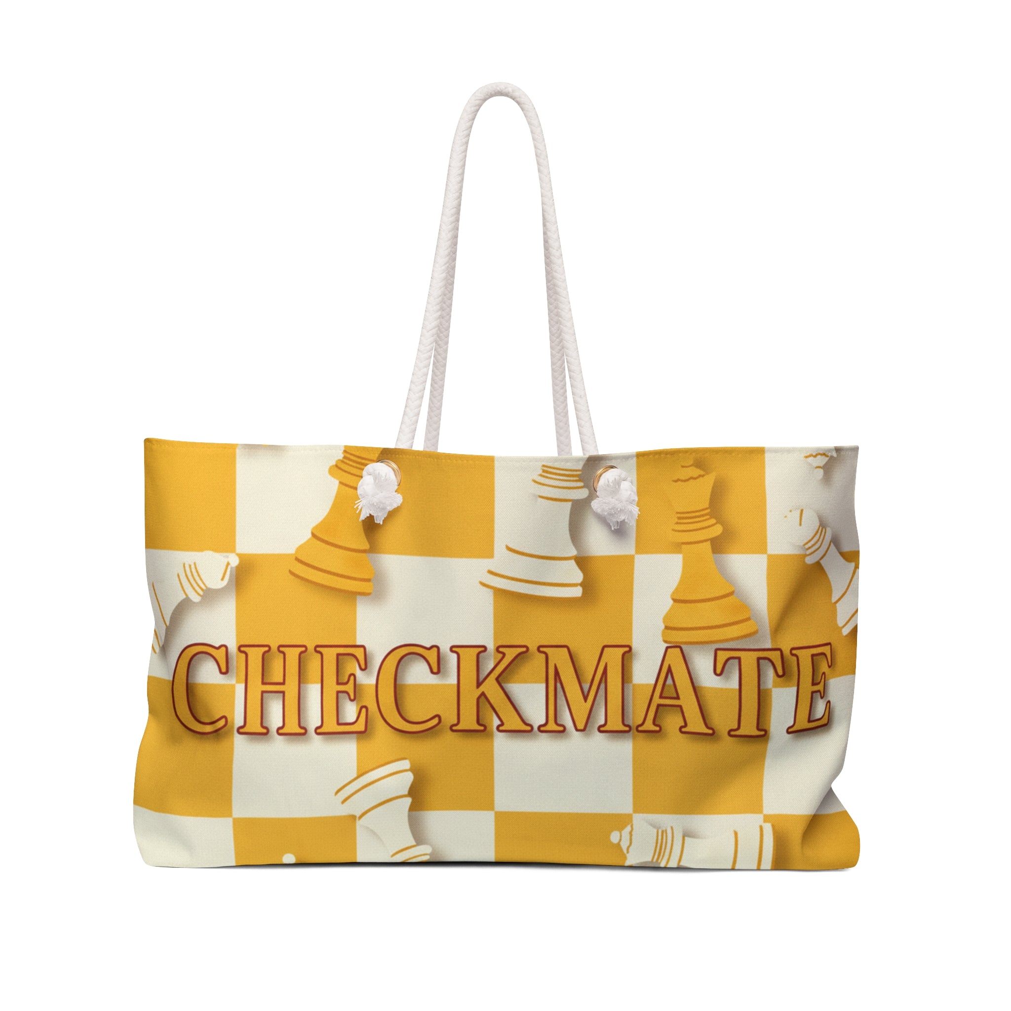 Checkmate Travel Tote - Yellow & White