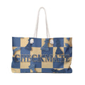 Checkmate Travel Tote — Blue & Beige