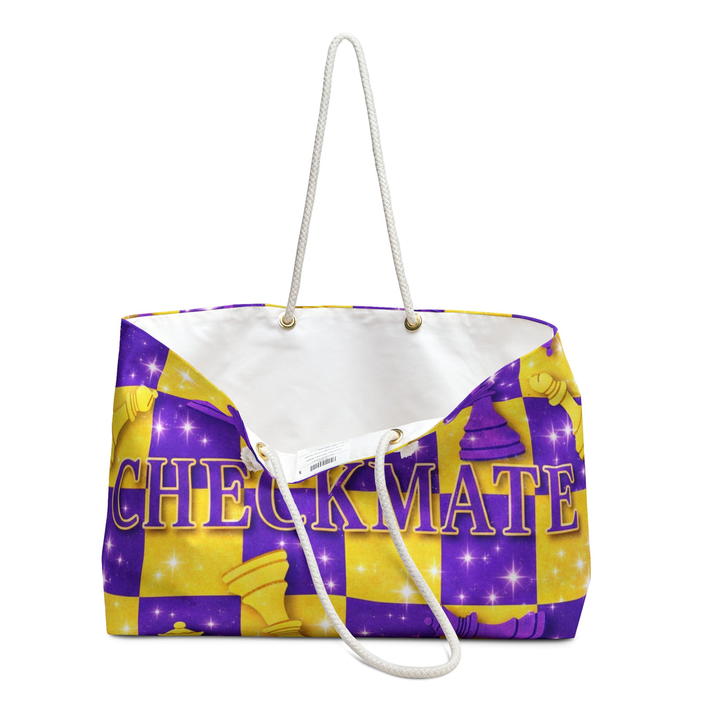 Checkmate Travel Tote — Purple & Gold