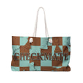 Checkmate Travel Tote — Brown & Blue