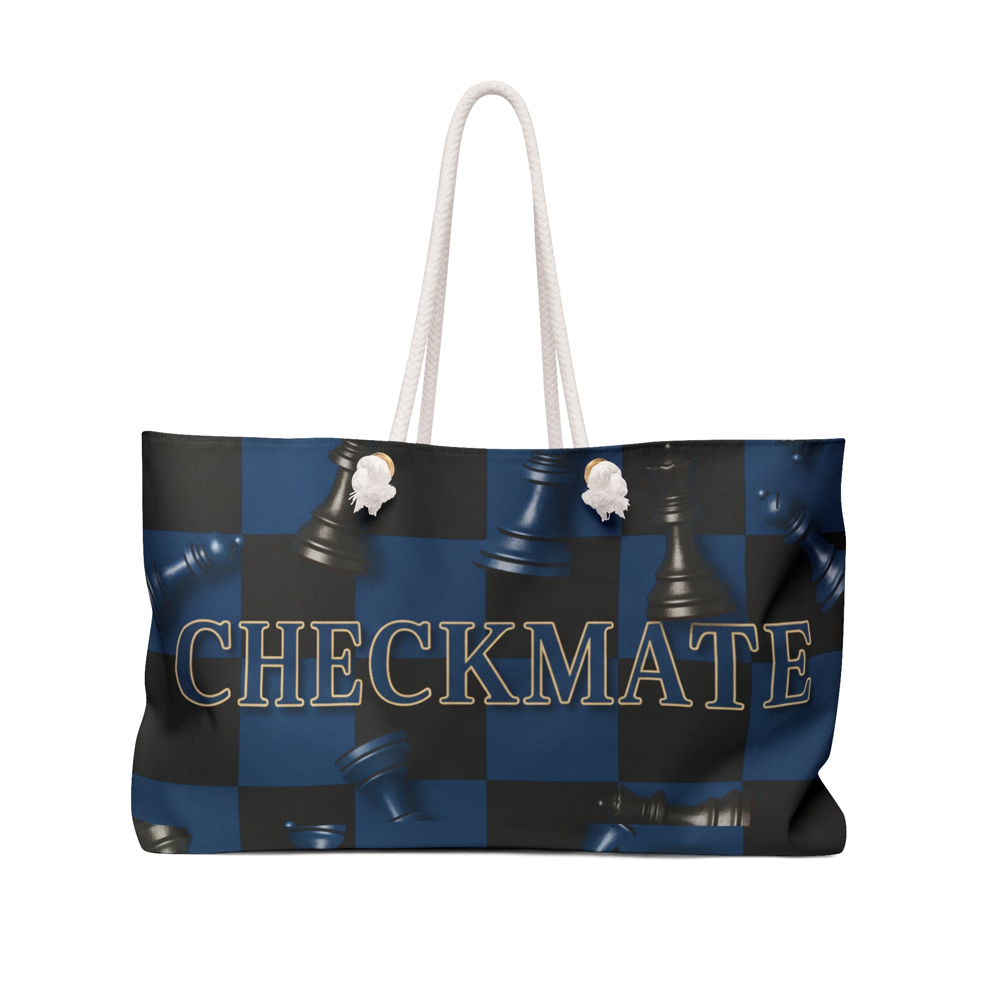 Checkmate Chess Weekender Bag — Blue Checkered Travel Tote