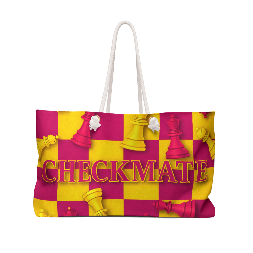 Checkmate Travel Tote- Magenta & Yellow