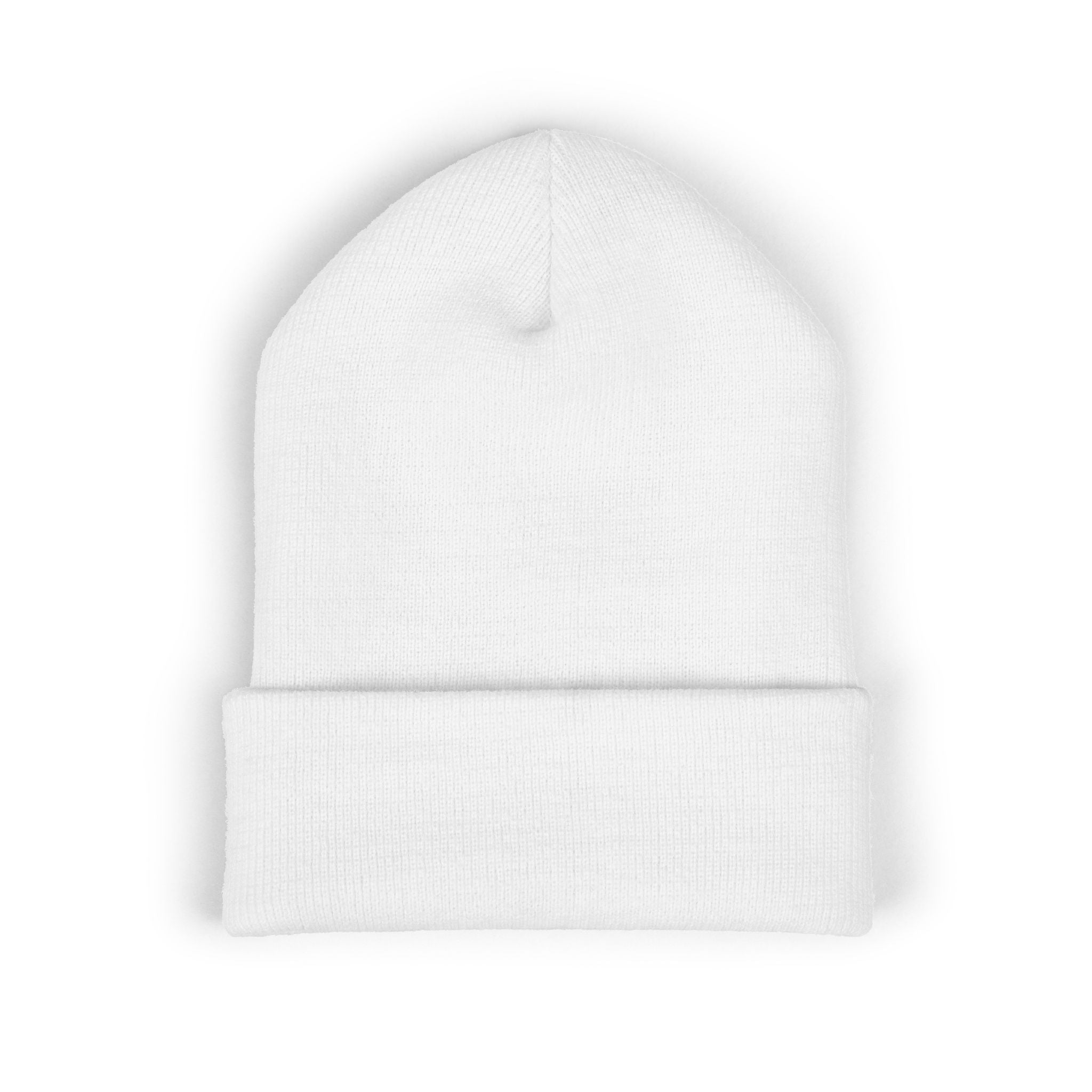 Cuffed Beanie — Embroidered “CHECKMATE” Gold Script Winter Hat