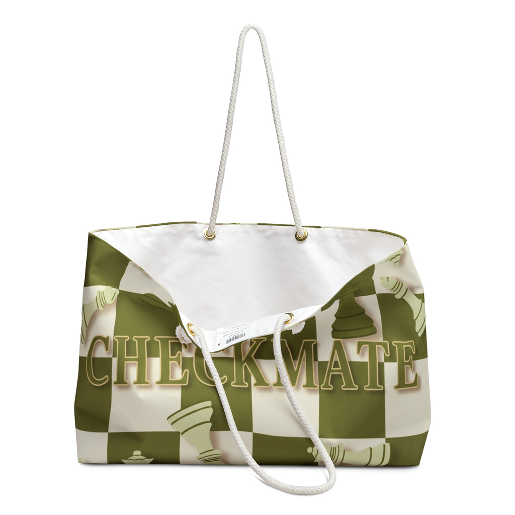 Checkmate Travel Tote — Green & White