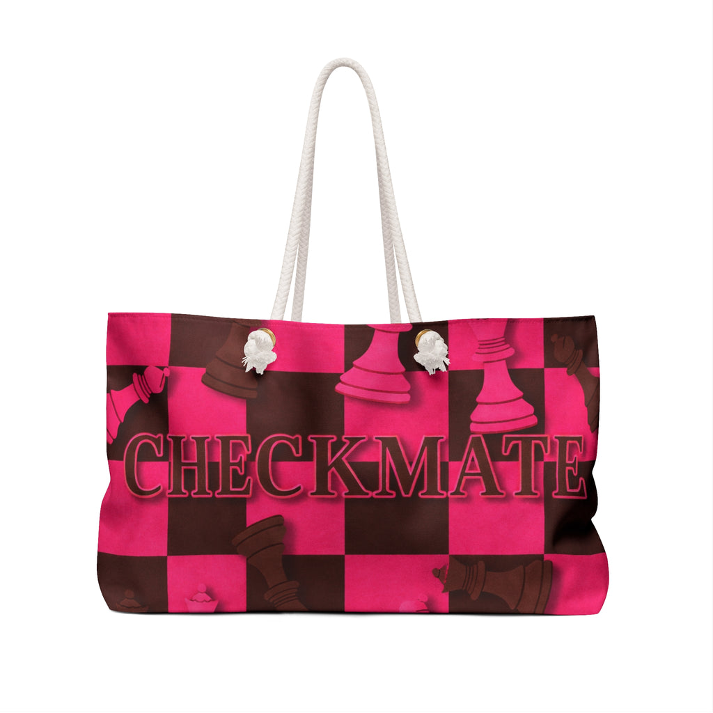Checkmate Travel Tote — Pink & Brown
