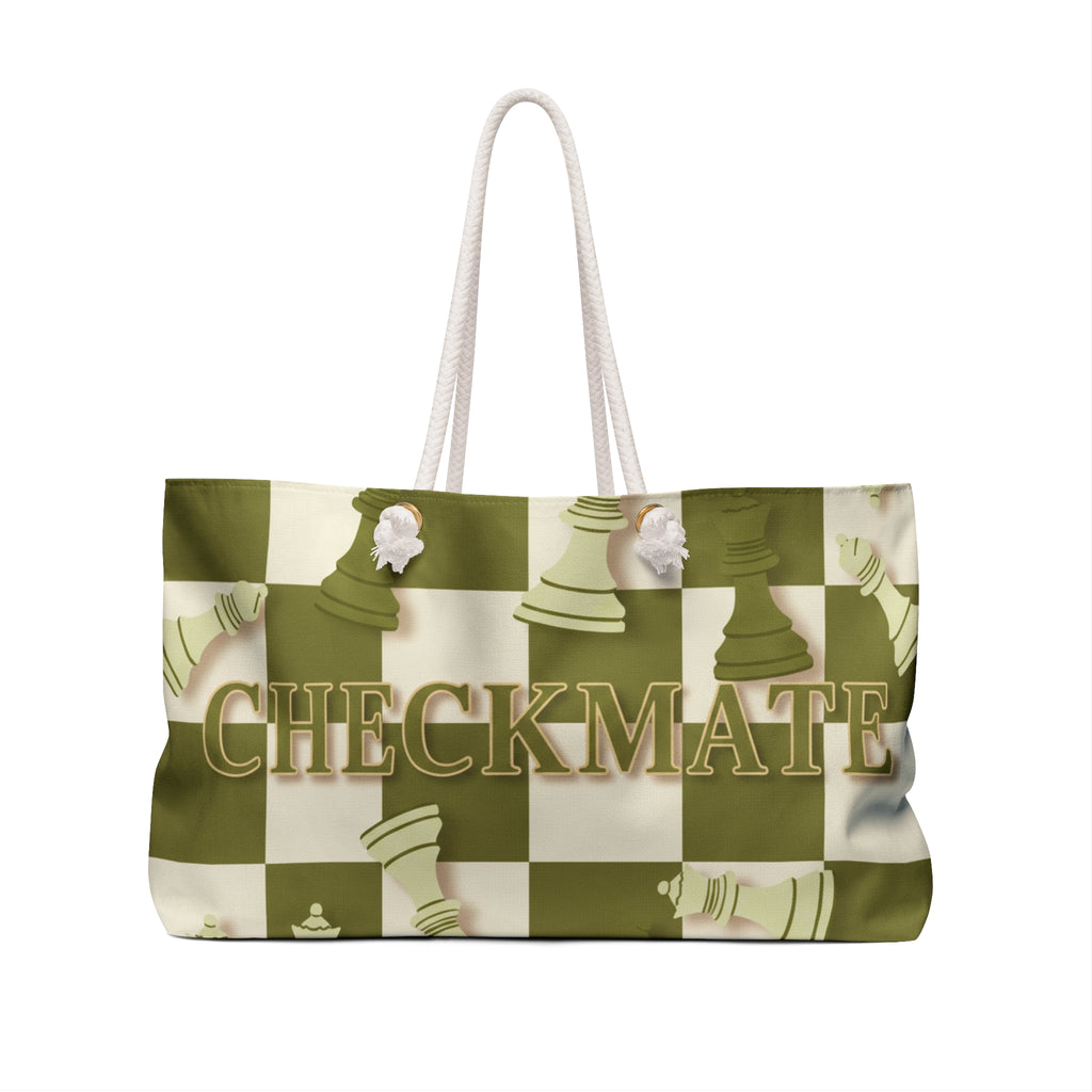 Checkmate Travel Tote — Green & White