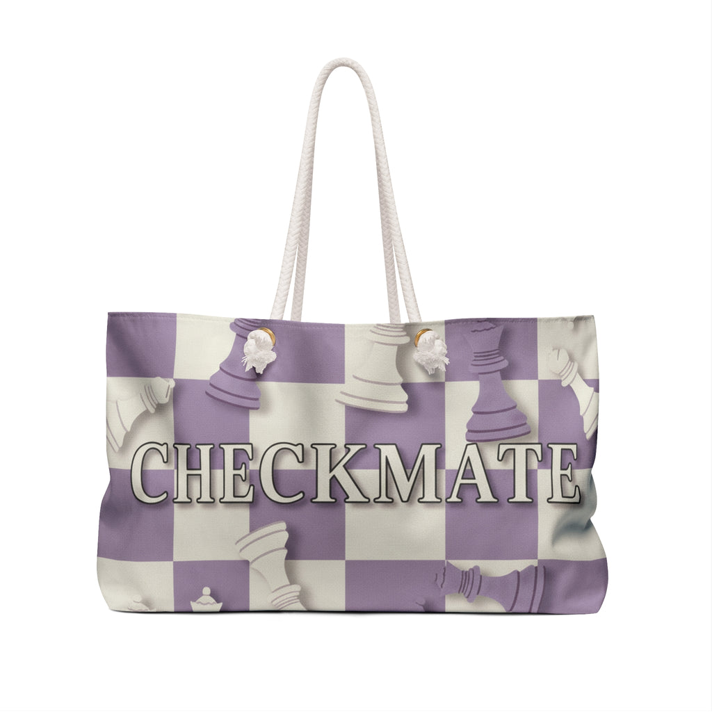 Checkmate Travel Tote — Purple & White