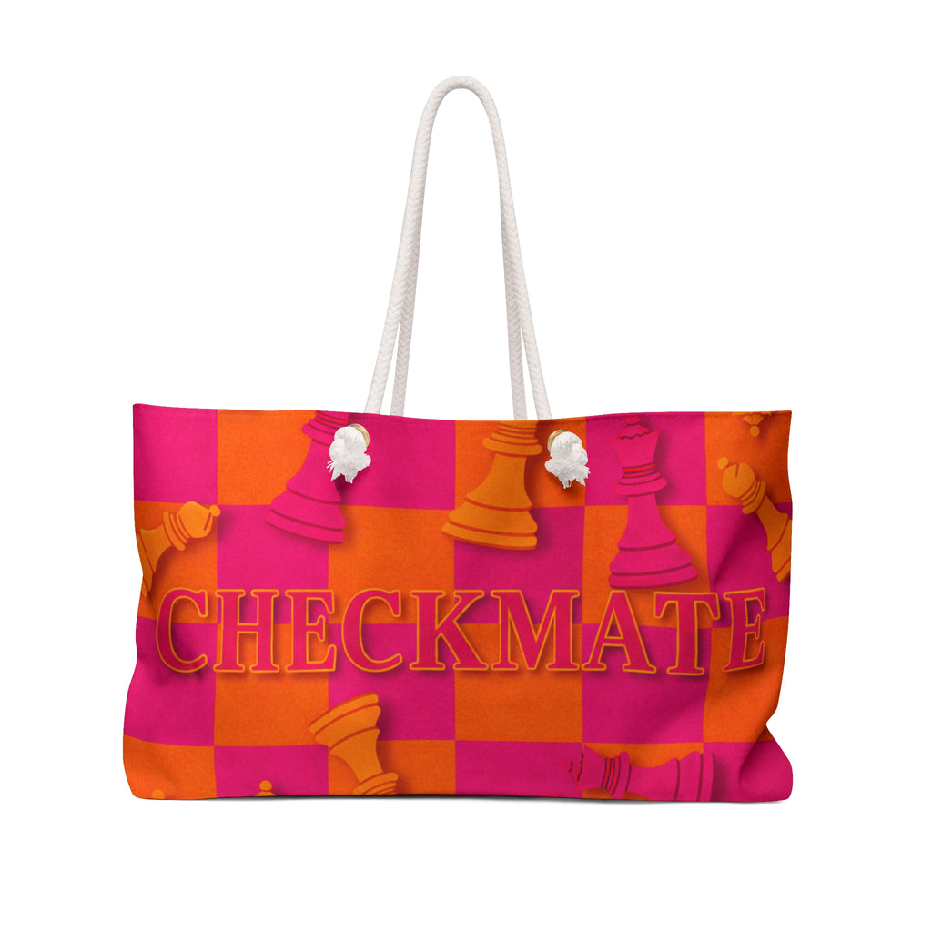 Checkmate Travel Tote — Orange & Deep Pink