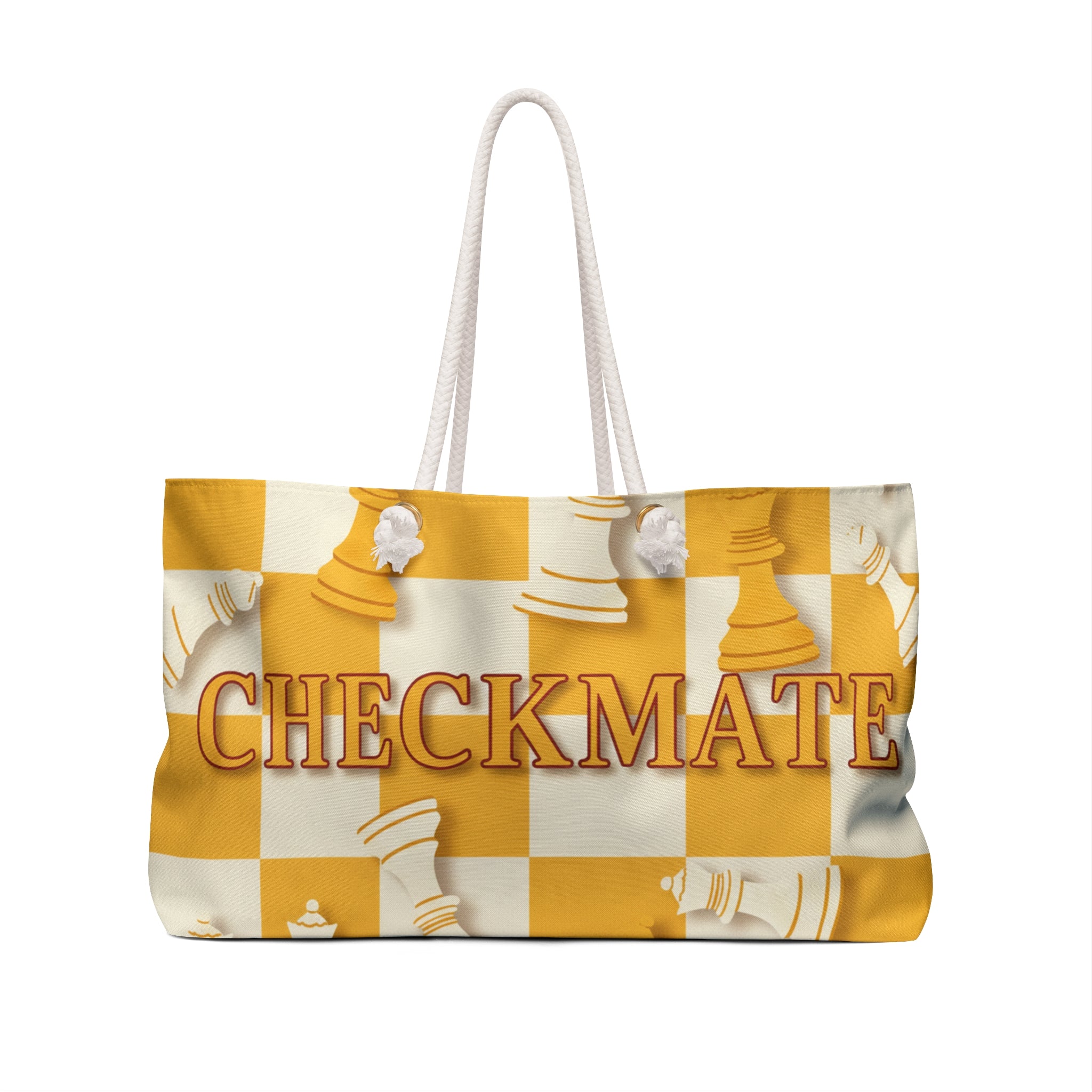 Checkmate Travel Tote - Yellow & White