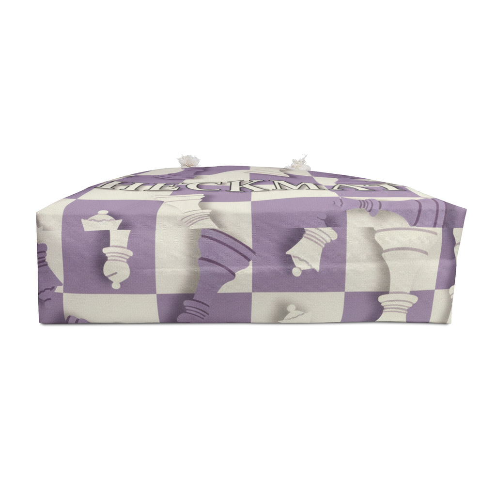 Checkmate Travel Tote — Purple & White
