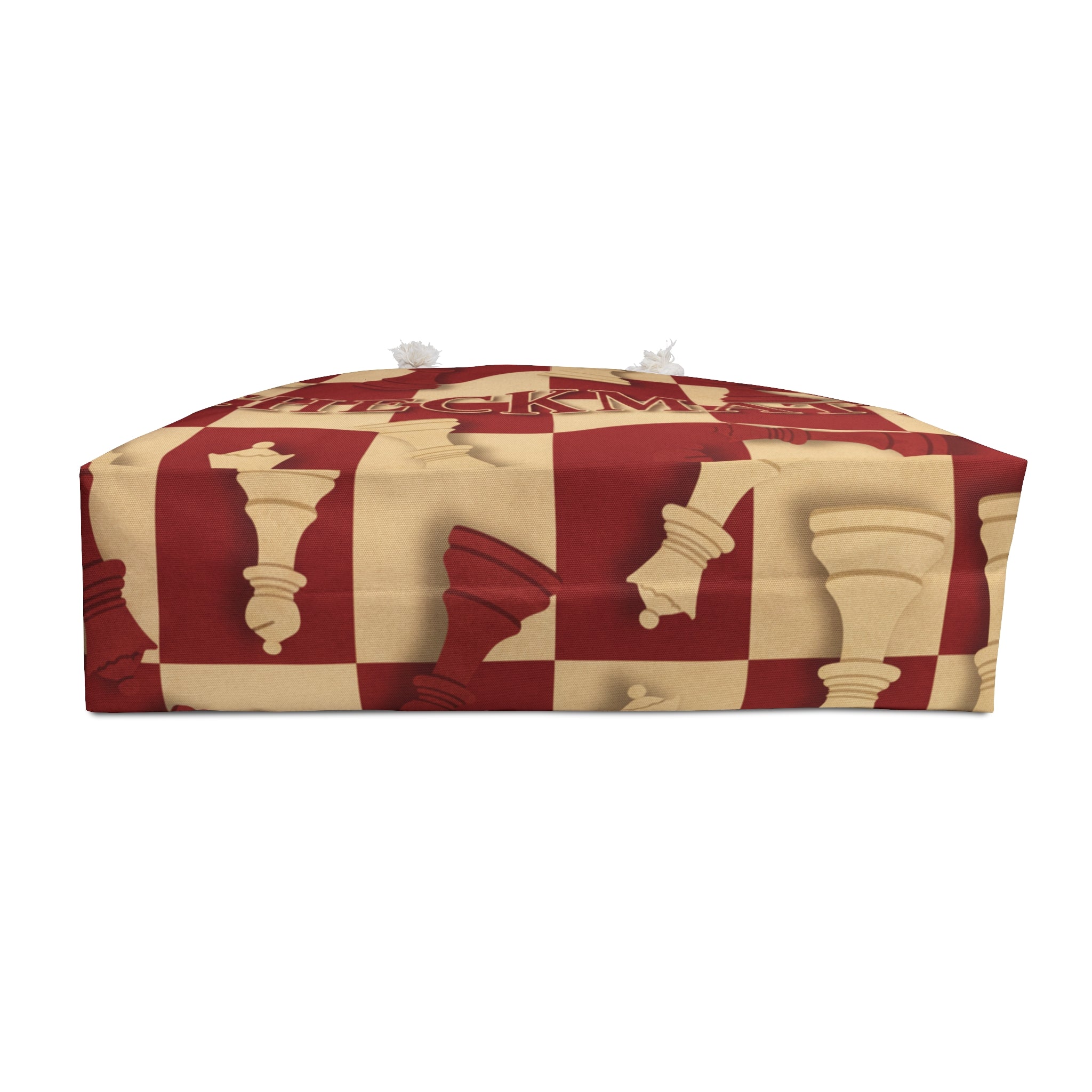 CHECKMATE Red & Cream Weekender Bag- Travel Tote