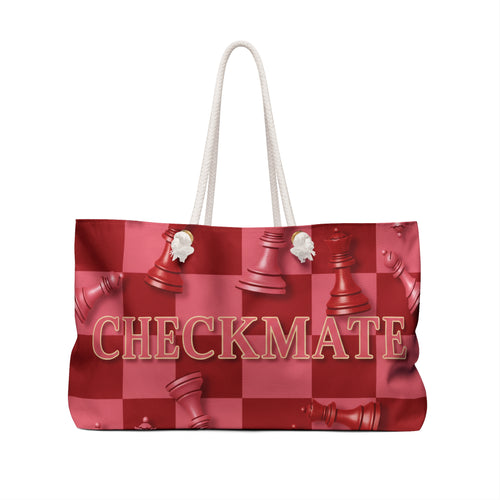 Checkmate Weekender Bag – Red Chessboard Travel Tote