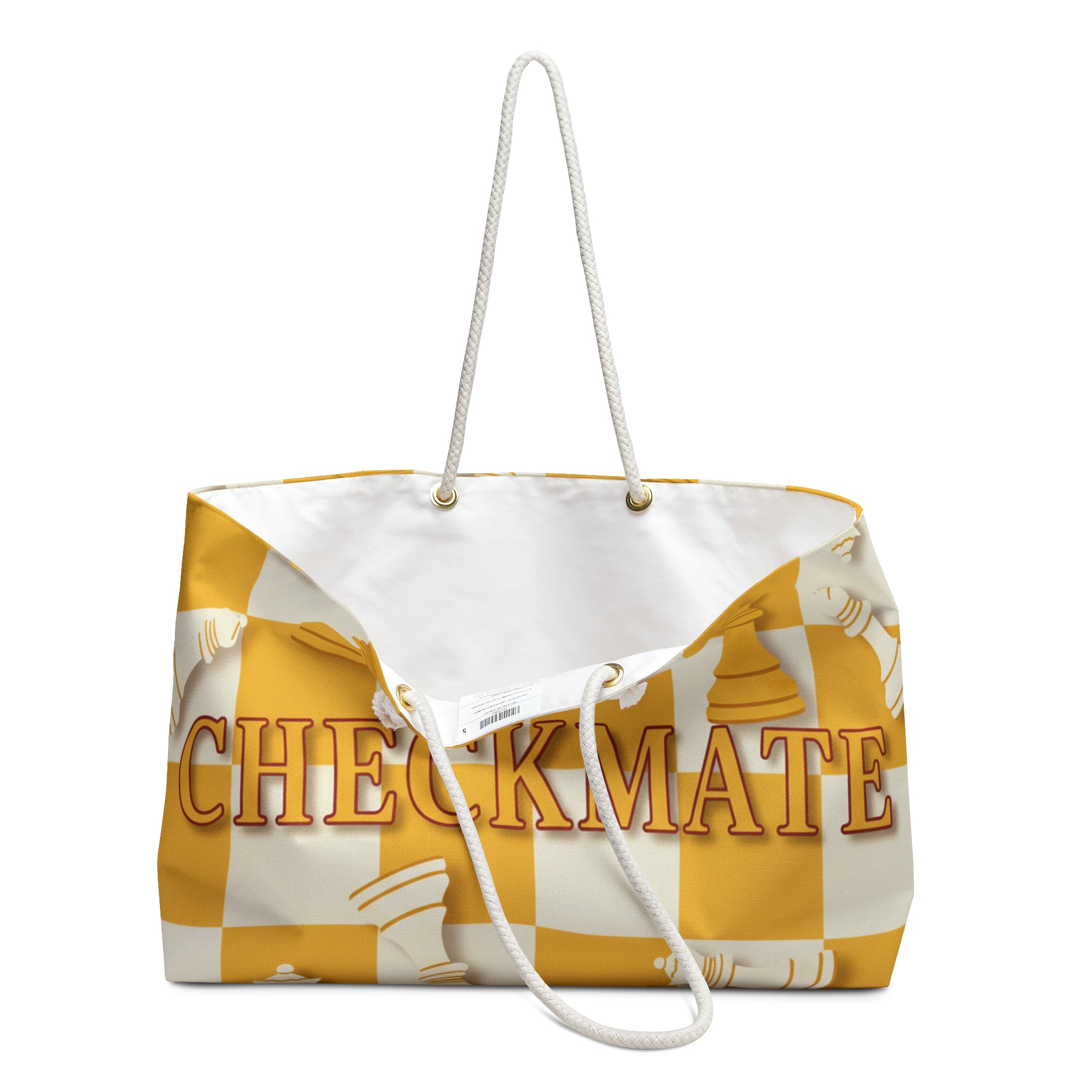 Checkmate Travel Tote - Yellow & White