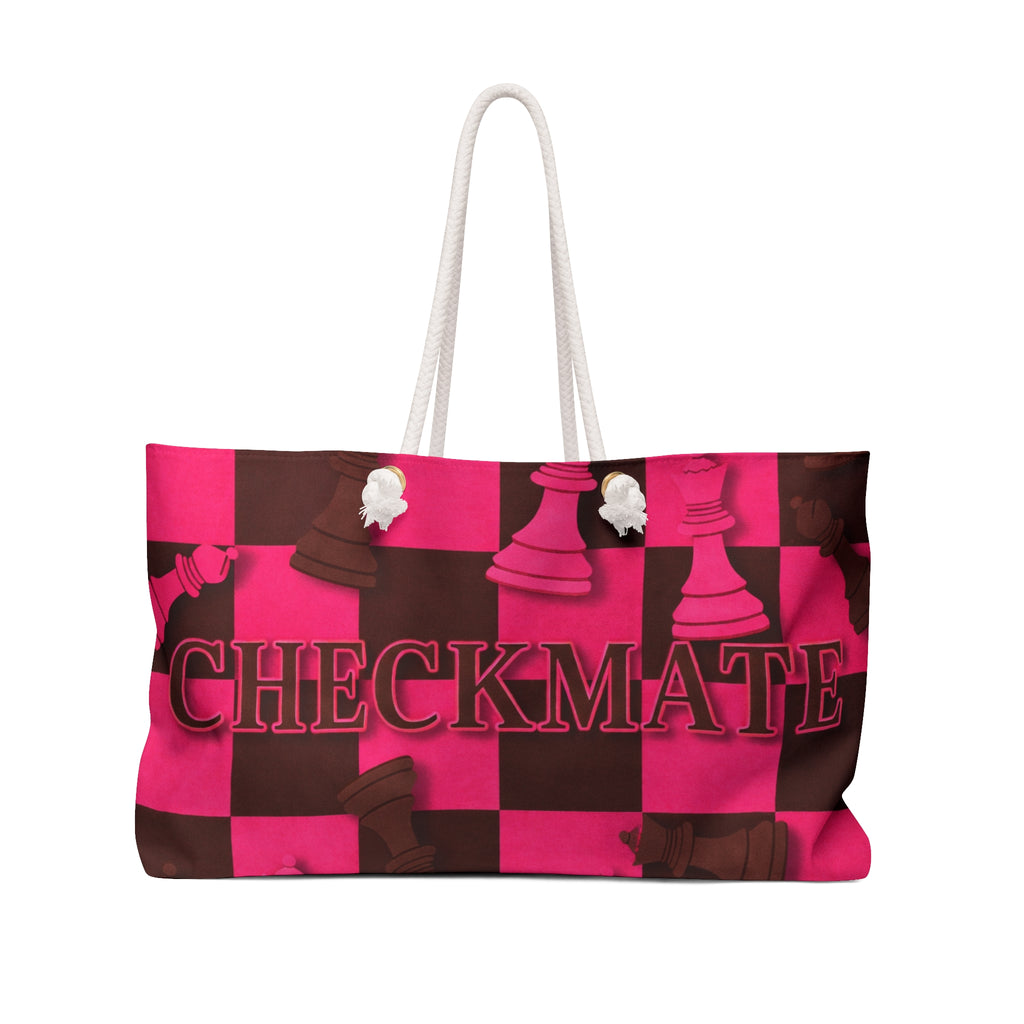 Checkmate Travel Tote — Pink & Brown