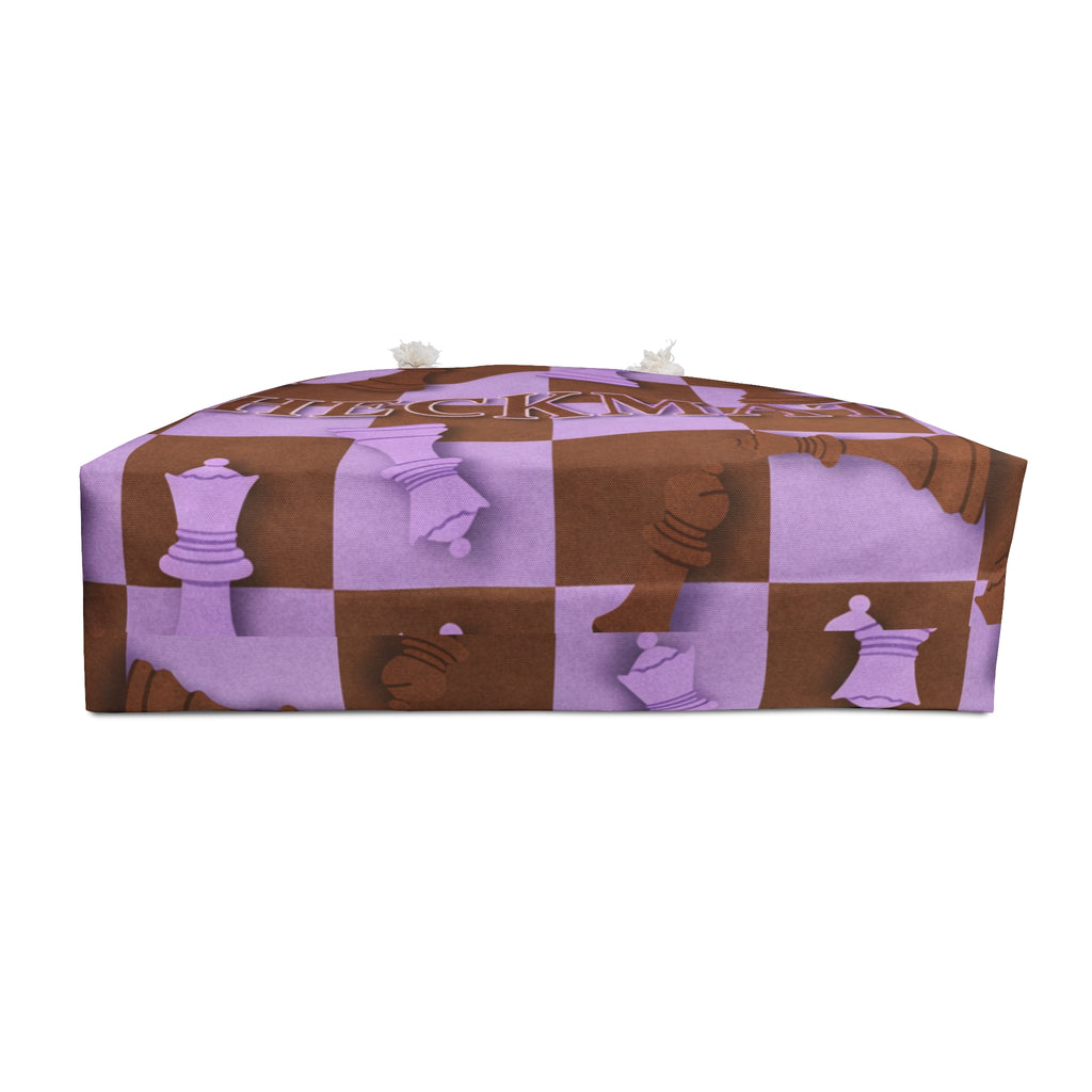 Checkmate Travel Tote – Lavender & Brown