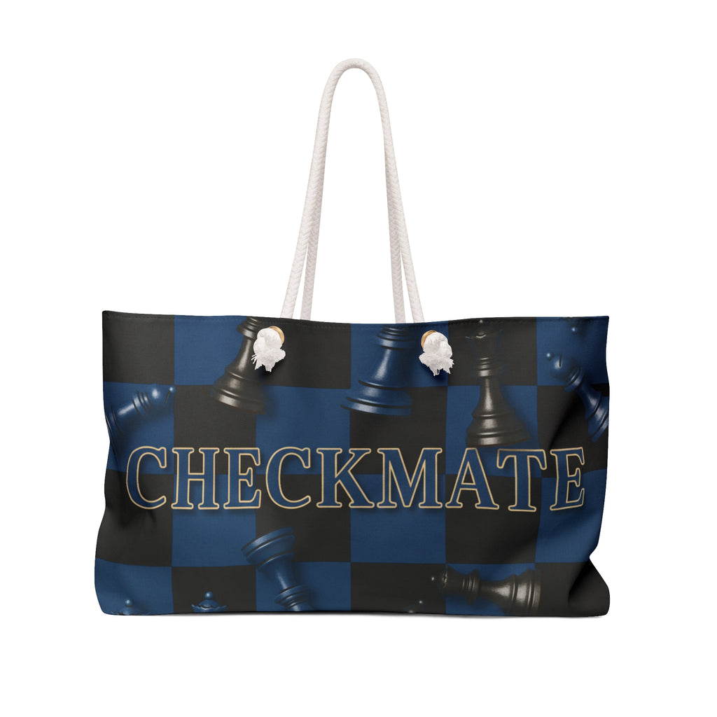 Checkmate Travel Tote — Blue Checkered