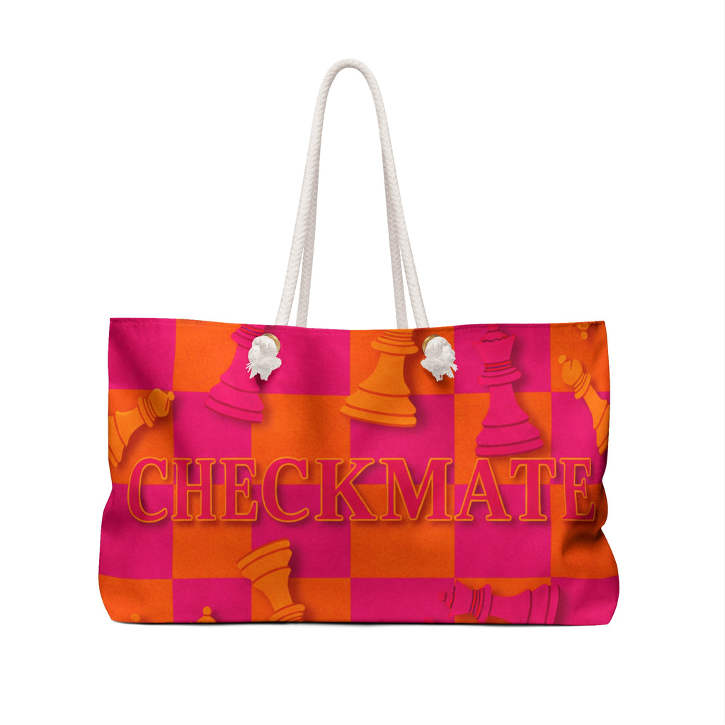 Checkmate Travel Tote — Orange & Deep Pink