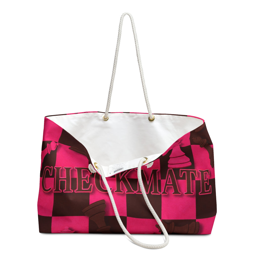 Checkmate Travel Tote — Pink & Brown