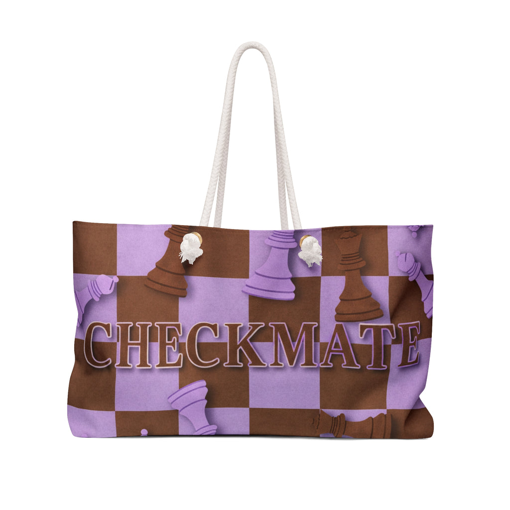 Checkmate Travel Tote – Lavender & Brown