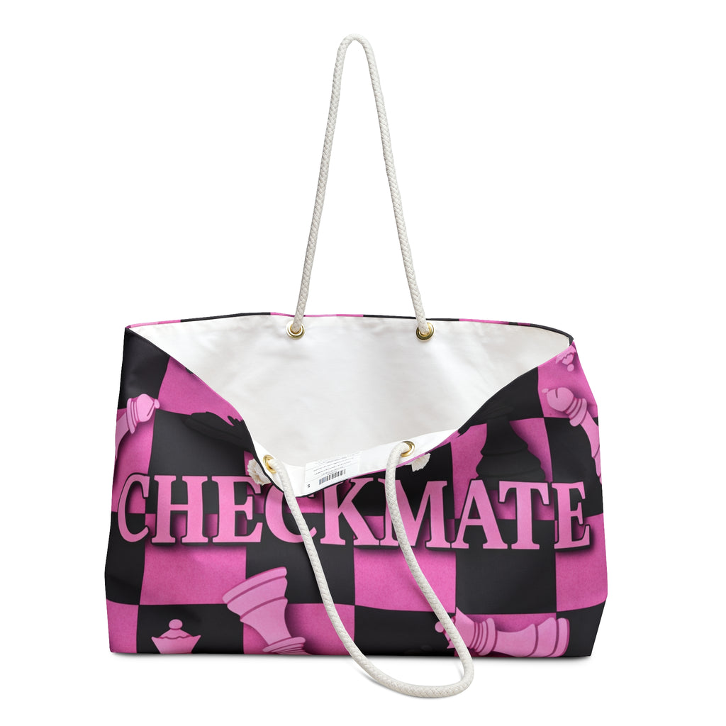 Checkmate Travel Tote — Pink & Black
