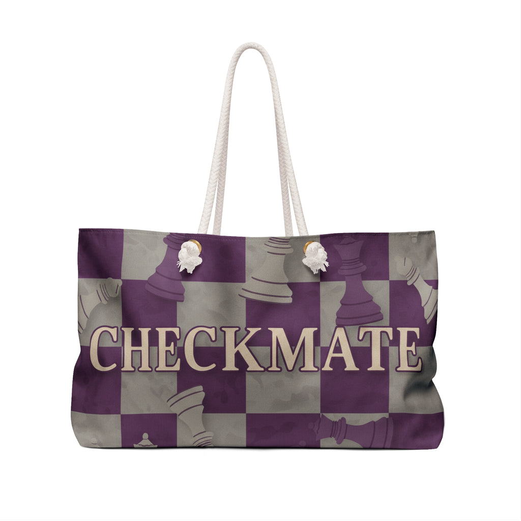 Checkmate Travel Tote — Purple & Grey