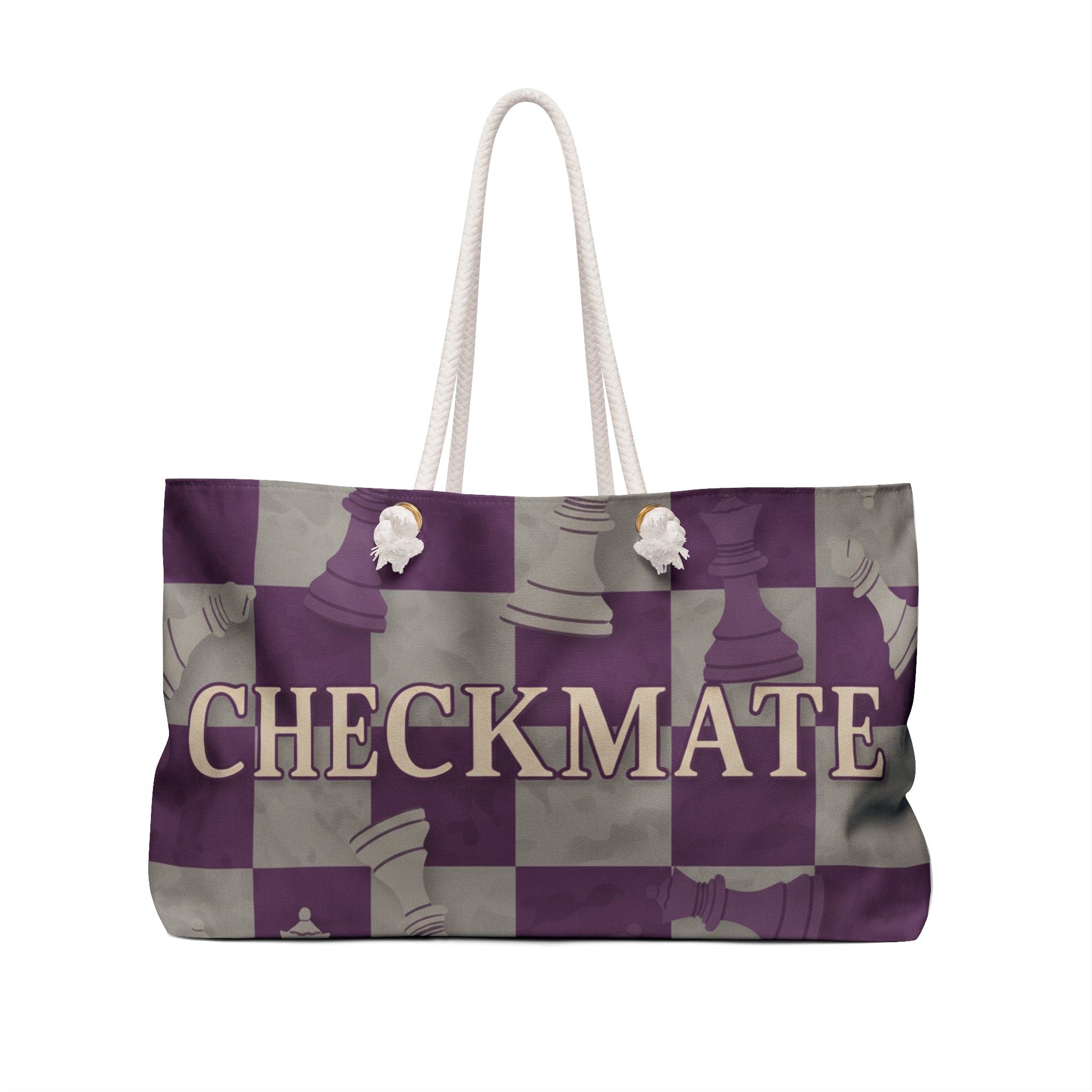 Checkmate Travel Tote — Purple & Grey