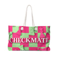 Checkmate Travel Tote — Pink & Pastel Green