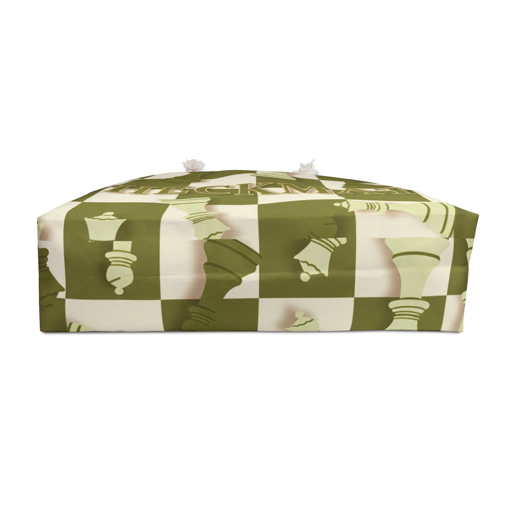 Checkmate Travel Tote — Green & White
