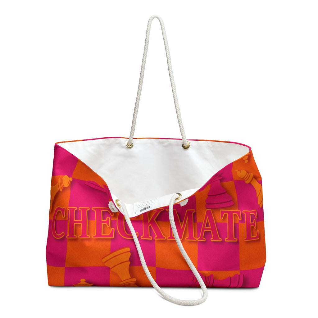 Checkmate Travel Tote — Orange & Deep Pink